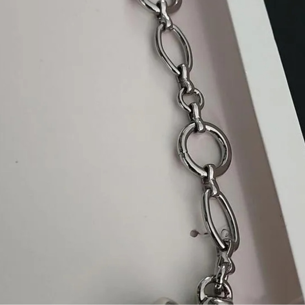 Zara Abstract Sculptured Torso Body Silver Chain Link Necklace Bold Artsy NWT - Picture 10 of 12